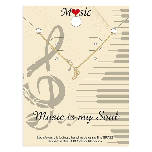 Halskette mit Musiknoten-Anhänger, Zirkonia, Musiknoten-Schmuck, Geschenke 