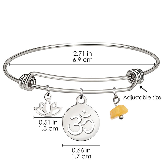 Lotusblüten-Charm, erweiterbarer Edelstahl-Chakra-Stein, Yoga-Armbänder, spiritueller Schmuck 