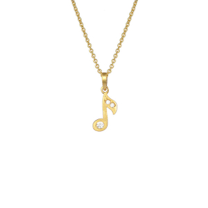 Halskette mit Musiknoten-Anhänger, Zirkonia, Musiknoten-Schmuck, Geschenke für Musikliebhaber, Frauen und Mädchen