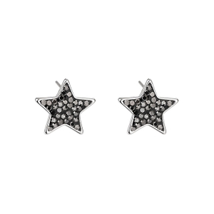 Mond- und Stern-Ohrring für Damen, versilbert, zierlicher schwarzer Kristall-Mond-Ohrring, Halbmond-Stern, geometrischer Anhänger, Schmuck, Geschenk