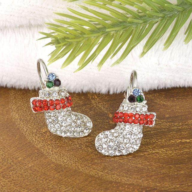Strass-Kristall-Weihnachtsohrring, Weihnachtsschmuck, Winter-Urlaubsgeschenke