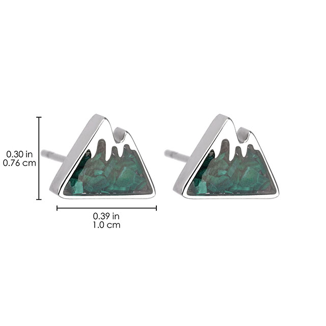 Berg-Ohrstecker für Damen, kleine, mit getrommelten Edelsteinsplittern gefüllte Bergketten-Ohrringe, Edelstahl, Schneeberg-Ohrstecker für Mädchen, Schmuck, Geschenk 