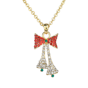 Weihnachts-Kristall-Strass-Emaille-Halskette 