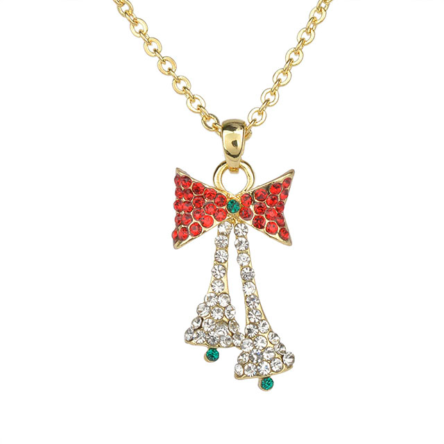 Weihnachts-Kristall-Strass-Emaille-Halskette 