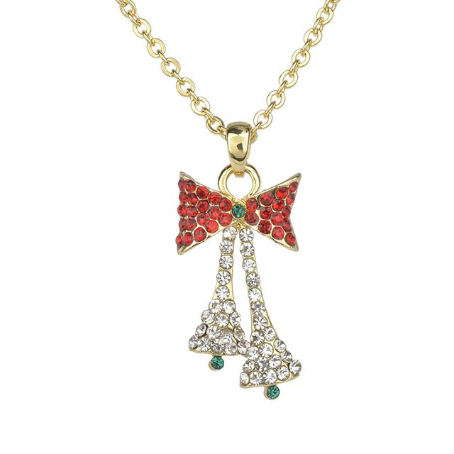 Weihnachts-Kristall-Strass-Emaille-Halskette 